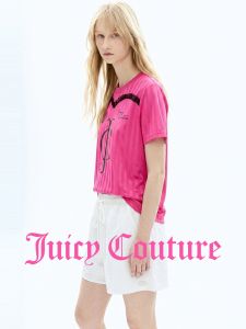 Juicy Couture | Lace & Print Trimmed Pink T-Shirt