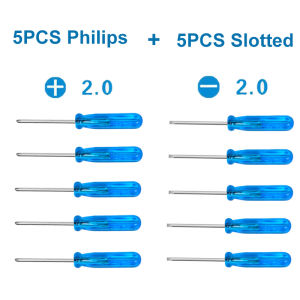 10PCS Mini 2mm Phillips/Slotted Screwdriver Set Cross/Flat Head Screwdrivers for Toys Glasses Mobile Phone Xbox Repair Tools