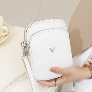 Mini Crossbody Bag Womens Fashionable Simple Cell Phone Bag with Multiple Pockets Soft Surface Material
