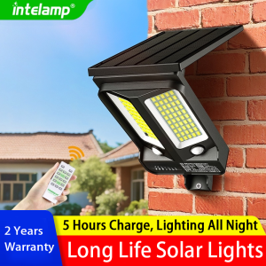 Solar Lights Outdoor with 3 Modes Motion Sensor Super Bright Wall Lamp IP65 Waterproof Street Light for Garden Yard Path Garage