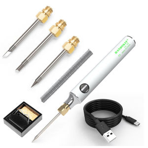 5V 8W Soldering Iron Kit Portable Electric Soldering Iron Kit Low-voltage Soldering Kit Electronics Adjustable Temperature for Outdoor Welding Tools