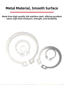 304 Stainless Steel Axial Wrench C-Clip Elastic Ring Bearing Retainer Card Spring Clamp Pad External Card for Hardware Tools