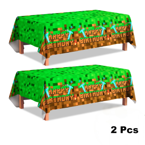 Pixel Party Tablecover1/2/3 Pcs Pixel Gaming Party Tablecover/Game Birthday Tablecloth for Pixel Birthday Decorations Supplies
