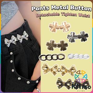 Klimo Detachable Metal Tighten Waist Button for Women Skirt Pant Jeans Adjustable Waist Clip