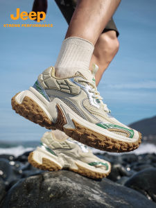 Jeep | Jeep Mens Breathable Outdoor Climbing Shoes Lightweight Shock Absorption Anti-slip Heightening Dad Style Thick Bottom Hiking Boots