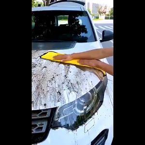 Khăn Lau Xe Ô Tô Khăn Lau Đa Năng Microfiber Mặt Vàng Xám Siêu Thấm Cực Dày Không Đổ Lông Siêu Thấm
