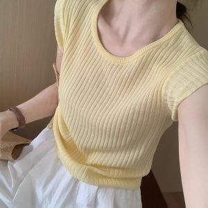 HUOLISI | Blue Sleeveless Slimming T-Shirt