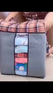 Foldable Storage Organizer Bag For Clothes Blanket Pillow Large Capacity Travelling Closet TH