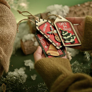 Going Home Christmas Tree Wooden Snowman Pendant Jewelry Hang Decorations Christmas Decoration Cute Wood Piece Small Tag