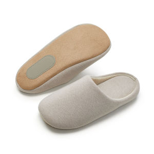 รองเท้าแตะผ้าฝ้ายแบบเงียบๆ สำหรับฤดูหนาว รองเท้าแตะในร่มสำหรับทั้งชายและหญิง รองเท้าแตะแบบส้นแบนระบายอากาศได้ดีสำหรับทุกฤดูกาล รองเท้าแตะผ้าฝ้ายแบบซักได้