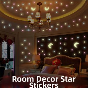 3D Glowing Star Snowflake Wall Stickers