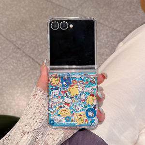 Sanrio | Ốp Điện Thoại Gấp Hình Hoạt Hình HelloKitty Dễ Thương Cho Samsung Z Flip8/7/FE/6/5 Vỏ Bảo Vệ Chống Sốc Có Dây Đeo Silicon Kawaii