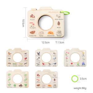 Montessori Wood Book Toys Educational Toys Outdoor Animals Plants Cognitive Puzzle Toys for Kids Wooden 0 12 Months Baby Toys