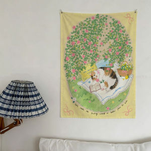 VIKAMA Cute Kitten Inspirational Slogan Tapestry Soft and Durable Polyester Backing Wall Decor for Bedrooms and Living Rooms
