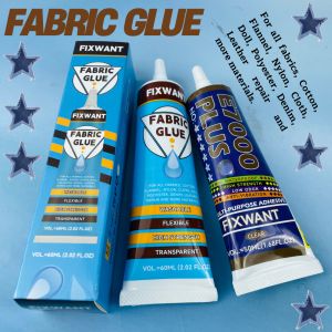 Transparent Textile Glue Fabric Adhesive for Leather Cotton Polyester Quick Dry Washable- Ideal for Crafts & Clothing Repair