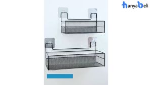 Rak Besi Kamar Mandi Tempel Dinding Keramik Rak Dapur Keranjang Besi Serbaguna Tanpa Paku