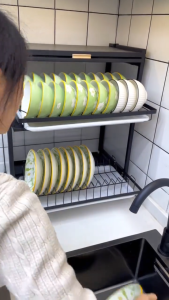 BMZAR Dish Rack Drainer Drying Rack Kitchen Dish Cabinet Rack Plate Organizer Storage Shelf With Drawers