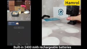 Hamrol 5MP Mini Indoor WiFi Camera 5G Hz Built-in 2400mAh Rechargeable Battery 5X Zoom CCTV  O-Kam Pro