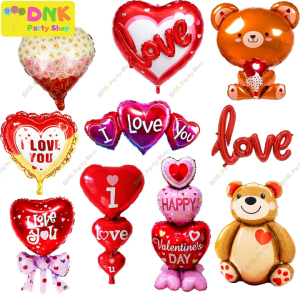 Happy Valentines Day I Love You Bear Heart Shaped Large Big Red Foil Balloon Mylar Party Decor DIY