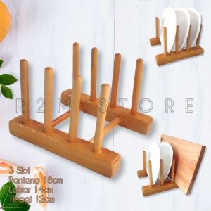 Rak Multifungsi Kayu Rak Buku Rak Piring Wooden Dish Rack