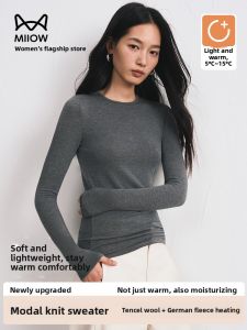 Miiow | Wool Blend Long Sleeve Knit Sweater for Women Autumn Winter Warm Layering Tunic