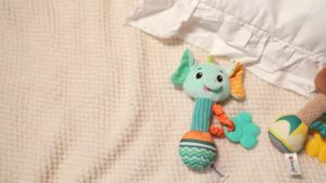 Baby Rattles Soft Stuffed Animal Rattle Hand Grip Baby Toys Shaker Crinkle Squeaky Sensory Travel Accessories for Toddler Gifts