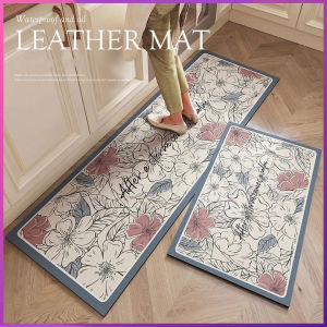 HKStorage Phong cách hoài cổ Mỹ phong cách hoa cỏ không thấm nước và Kháng dầu Thảm chùi chân có thể được lau rửa sạch miễn phí và được sử dụng cho thảm sàn nhà bếp da gia dụng