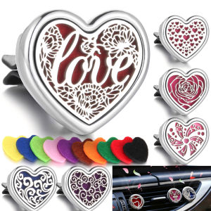 1pc New Heart Shape Car Air Freshener Aromatherapy Perfume Diffuser Clip with 10pcs Pads Auto Air Vent Car Interior Accessories