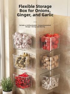 MINGZHIYIFAN | Multifunctional Garlic and Ginger Storage Box Hole Free