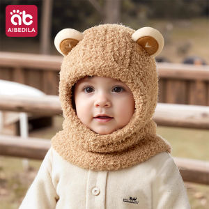 AIBEDILA | Baby Hat Scarf Set Winter Warm Scarf One Piece Hats Neck Ear Protection Headgear Cap Childrens Newborn Babies Kids Gift 0-6Y