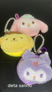 STIPA Dompet Bulu Boneka Karakter 3D dengan Strap Mote Pengait Gantungan Kunci Dompet Koin Serbaguna Coin Purse Mini Wallet Keychain DETAILZ