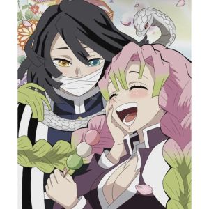Bandai | Anime Character Diamond Painting Warrior Pair With Snake And Floral Element Scene Mosaic Artwork for Home Wall Decoration