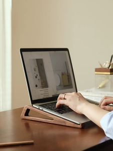 Laptop stand (one pair) wooden vertical folding desktop heightening bracket portable tablet mini dedicated cooling rack