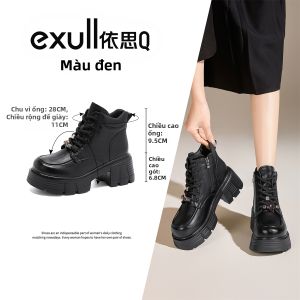 Giày Bốt Martin Đế Dày Tăng Chiều Cao Thời Trang Cho Nữ Mùa Thu