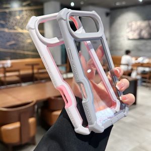Luxury Dual Layer Shockproof Clear Case for iPhone 17 Air 16 15 14 13 12 11 Pro Max Plus Hard Heavy Armor Transparent Phone Capa