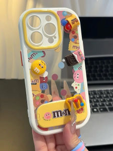 Cute 3D M&M Character Phone Case for Apple 16promax 15/14/13 Honor 200/100 Durable Huawei Nova 13/12/11 Anti-Fall Xiaomi 15/14/13 OPPO