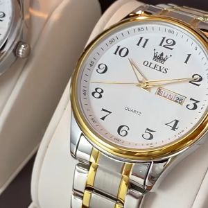 OLEVS 5567 Luxury Mens Quartz Watches With Stainless Steel Calendar Classic Wrist Watch Fashion Waterproof Wristwatch