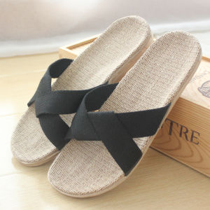 Linen Slippers Woven Straw Sandals Womens Pure Linen Straw Woven Japanese Home All Year Round Mute Indoor Retro Mens Linen Sandals