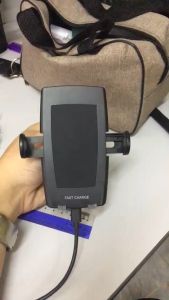 Green Fish auto detect Clip Wireless Charging Car Phone Holder LED LIGHT 255