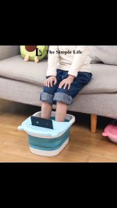 Chậu ngâm chân gấp gọn có nắp chậu massage chân tẩy tế bào chết thau bồn ngâm chân gấp gọn đào thải chất độc CHÍNH HÃNG