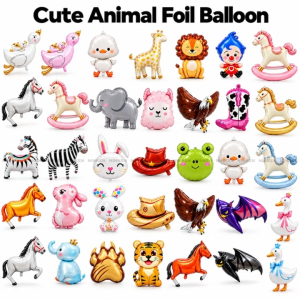 Cute Animal Foil Balloon Koleksi Belon Foil Haiwan Comel
