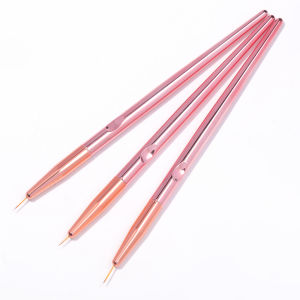 Lulaa | 3Pcs/Set Acrylic French Stripe Nail Art Line Painting Pen 3D Tips Manicure Slim Line Drawing Pen UV Gel Brushes Painting Tools
