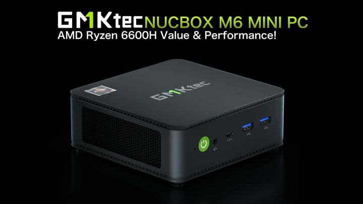 GMK M6 Mini PC AMD Ryzen 5 6600H DDR5 4800MHz PCIe 3.0 M.2 2280 SSD Windows 11 Pro Dual LAN 2.5G USB4.0 Gamer Computer 1 Year Warranty