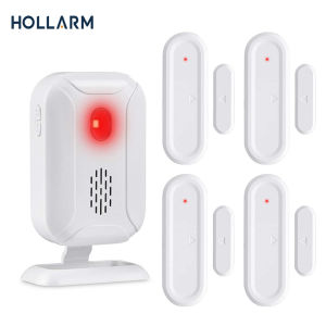 Hollarm Wireless Door Open Chime 36 Ringtones Shop Store Welcome Chime LED Flashing Light Door Window Alarm Bell