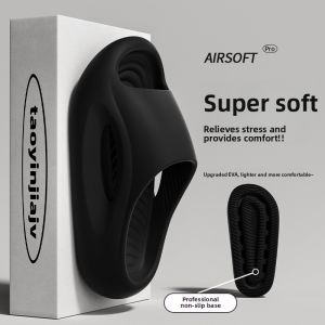 Thick Bottom Mens Slippers Indoor Outdoor Wear EVA Anti-Slip Odor Resistant Summer Casual Flat Heel Home Slippers