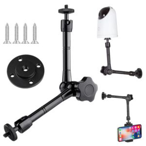 10 Inch Flexible Arm Network Camera with Wall Mount Base Led Light Display Monitor Security Surveillance Cam for Home & Office