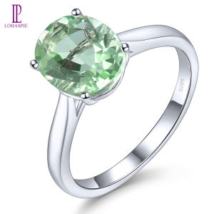 Lohaspie Đồ Trang Sức Chính Hãng 3.3 Carats Rắn Sterling Bạc 925 Nhẫn Ban Đầu xanh tự nhiên fluorite Peridot Citrine Nhẫn 925 Vòng Tròn Bạc Phụ Nữ Gốc Engagement Ring Cho Phụ Nữ