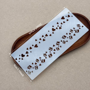 Reusable Love Letter Border StencilLong Strip Hollow Template for Journal Invitation Gift Box Valentine Card‑Making Decoration