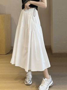 Small White Skirt for Women 2024 New Arrival Summer K-style Fashion Elegant Cover Slimming A- line Skirt Long Skirt