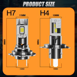 800000LM High Low Beam CANBUS H4 H7 LED Headlight Wireless Plug And Play With Fan Turbo Light Bulbs 1:1 Halogen Size Auto Lamps